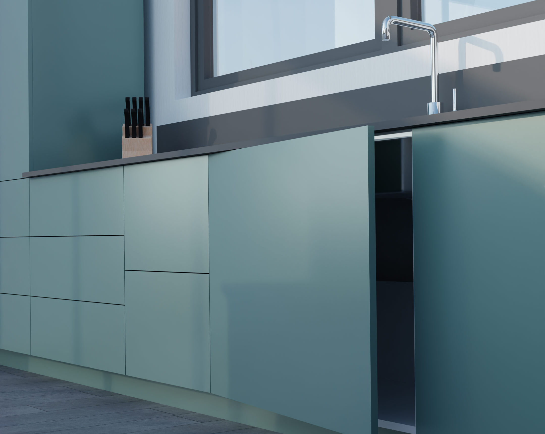 facade de porte de cuisine blue louisiana