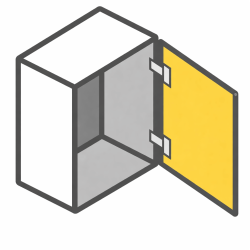 façade de porte avec charnières